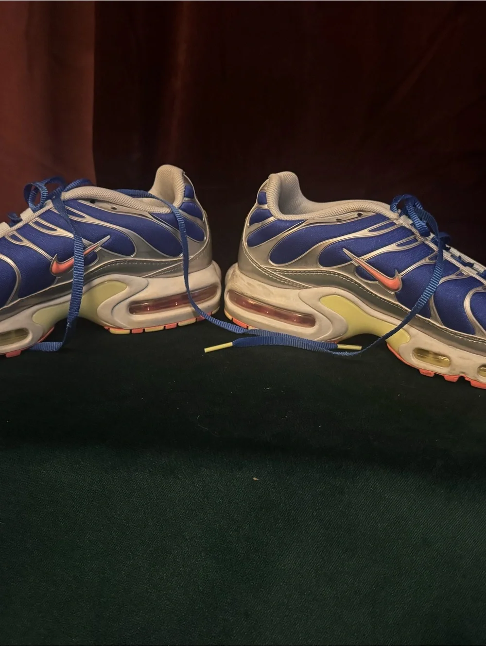 Nike Air Max Plus TN in Blue and Silver with Pink Accents